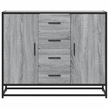 vidaXL Sideboard Γκρι Sonoma 92x35x76cm Ξύλινο μηχανουργικό ξύλο 1 τεμ.