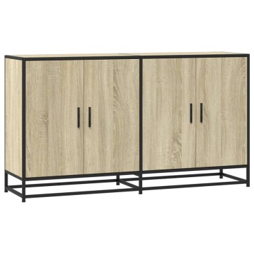 vidaXL Sideboard Sonoma Oak 134x35x76cm Κατασκευασμένο ξύλο 1 τεμ.