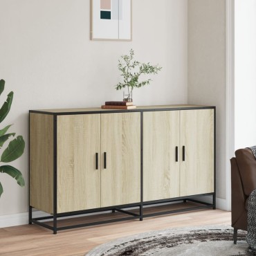 vidaXL Sideboard Sonoma Oak 134x35x76cm Κατασκευασμένο ξύλο 1 τεμ.