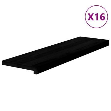 vidaXL Πέλματα Σκάλας 16 τμχ Σκούρο καφέ 90x30x2 cm Στερεό ξύλο δρυός