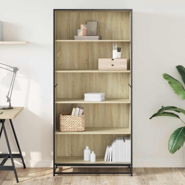 vidaXL Βιβλιοθήκη Sonoma Oak 80,5x35x170,5cm Ξύλινη κατασκευή 1 τεμ.