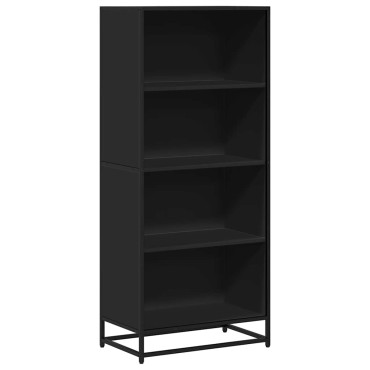 Βιβλιοθήκη vidaXL Μαύρο 60x35x139cm Ξύλινη κατασκευή 1 τεμ.