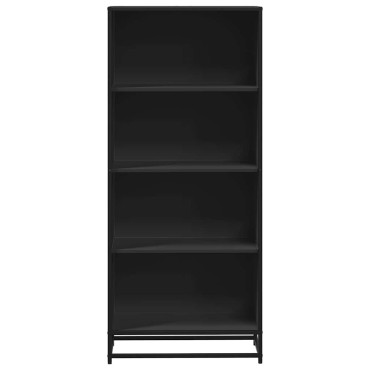 Βιβλιοθήκη vidaXL Μαύρο 60x35x139cm Ξύλινη κατασκευή 1 τεμ.