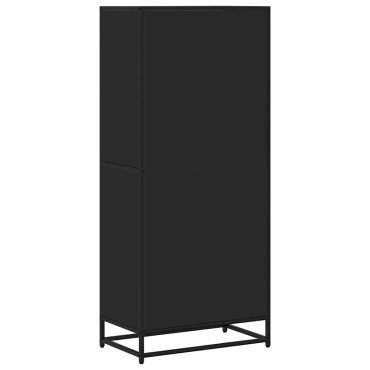 Βιβλιοθήκη vidaXL Μαύρο 60x35x139cm Ξύλινη κατασκευή 1 τεμ.