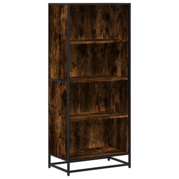 vidaXL Βιβλιοθήκη καπνιστή βελανιδιά 60x35x139cm Ξύλινη κατασκευή 1 τεμ.