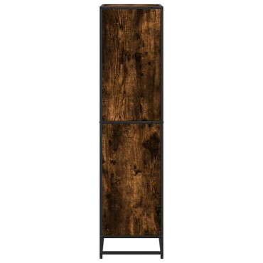 vidaXL Βιβλιοθήκη καπνιστή βελανιδιά 60x35x139cm Ξύλινη κατασκευή 1 τεμ.