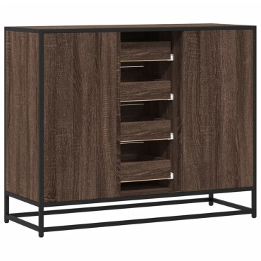 vidaXL Sideboard καφέ δρυς 92x35x76cm Ξύλινο μηχανουργικό ξύλο 1 τεμ.