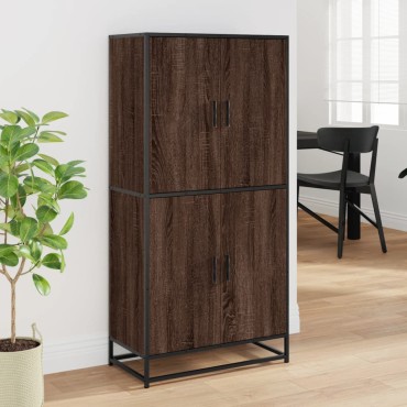 vidaXL Highboard καφέ δρυς 68x35x139cm Ξύλινο μηχανουργικό ξύλο 1 τεμ.