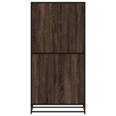 vidaXL Highboard καφέ δρυς 68x35x139cm Ξύλινο μηχανουργικό ξύλο 1 τεμ.