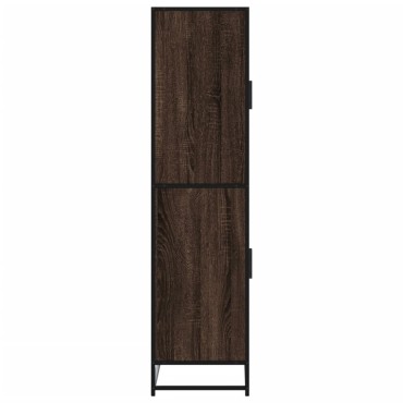 vidaXL Highboard καφέ δρυς 68x35x139cm Ξύλινο μηχανουργικό ξύλο 1 τεμ.