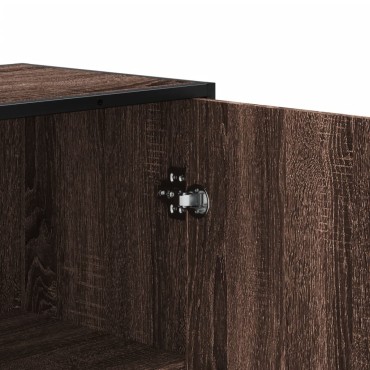 vidaXL Highboard καφέ δρυς 68x35x139cm Ξύλινο μηχανουργικό ξύλο 1 τεμ.