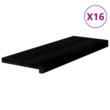 vidaXL Πέλματα Σκάλας 16 τμχ Σκούρο καφέ 70x25x2 cm Ξύλο μασίφ δρυς