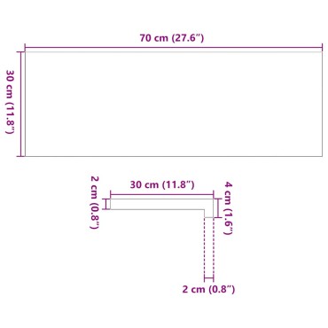 vidaXL Πέλματα Σκάλας 2 τεμάχια Σκούρο καφέ 70x30x2 cm μασίφ ξύλο δρυς
