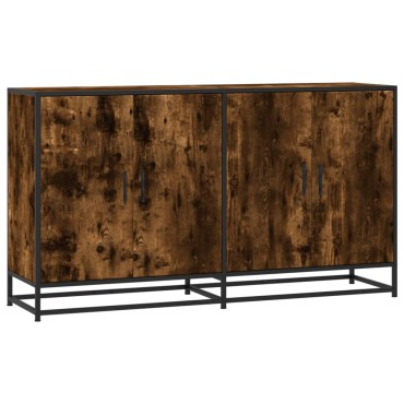 vidaXL Sideboard Καπνιστή δρυς 134x35x76cm Ξύλινη κατασκευή 1 τεμ.