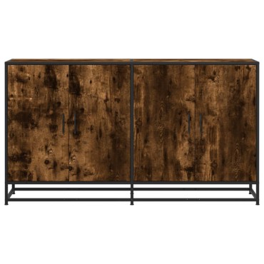 vidaXL Sideboard Καπνιστή δρυς 134x35x76cm Ξύλινη κατασκευή 1 τεμ.