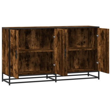 vidaXL Sideboard Καπνιστή δρυς 134x35x76cm Ξύλινη κατασκευή 1 τεμ.