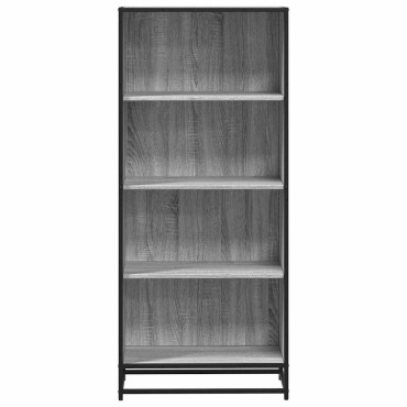 vidaXL Βιβλιοθήκη Γκρι Sonoma 60x35x139cm Ξύλινη κατασκευή 1 τεμ.
