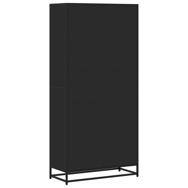 Βιβλιοθήκη vidaXL Μαύρο 80,5x35x170,5cm Ξύλο μηχανικής κατασκευής 1 τεμ.