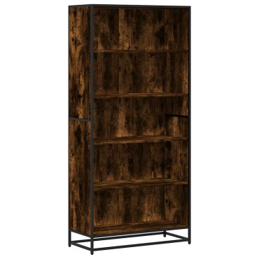 vidaXL Βιβλιοθήκη καπνιστή βελανιδιά 80,5x35x170,5cm Ξύλινη κατασκευή 1 τεμ.