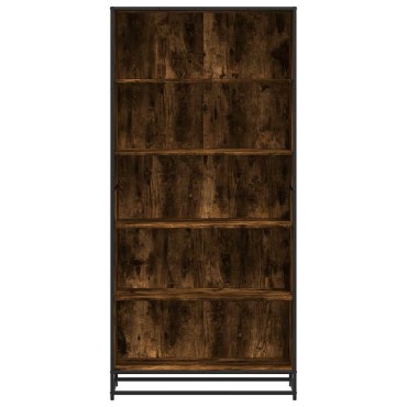 vidaXL Βιβλιοθήκη καπνιστή βελανιδιά 80,5x35x170,5cm Ξύλινη κατασκευή 1 τεμ.