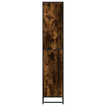 vidaXL Βιβλιοθήκη καπνιστή βελανιδιά 80,5x35x170,5cm Ξύλινη κατασκευή 1 τεμ.