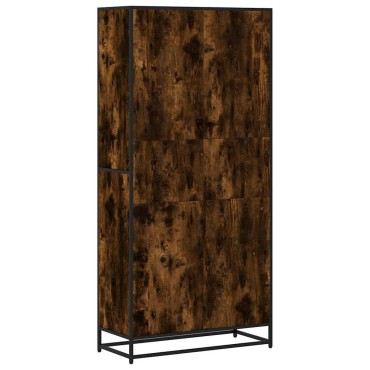 vidaXL Βιβλιοθήκη καπνιστή βελανιδιά 80,5x35x170,5cm Ξύλινη κατασκευή 1 τεμ.