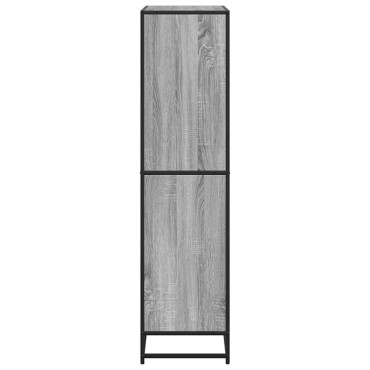 vidaXL Βιβλιοθήκη Γκρι Sonoma 80,5x35x139cm Ξύλινη κατασκευή 1 τεμ.