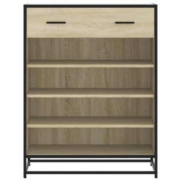 vidaXL Ντουλάπι παπουτσιών Sonoma Oak Κατασκευασμένο ξύλο και μέταλλο 75x38x97,5 cm