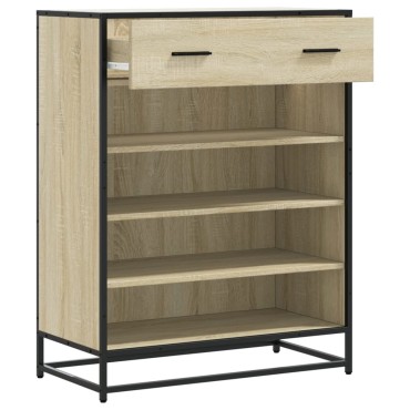 vidaXL Ντουλάπι παπουτσιών Sonoma Oak Κατασκευασμένο ξύλο και μέταλλο 75x38x97,5 cm