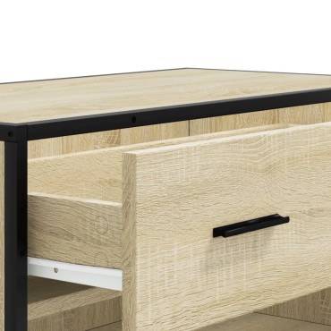 vidaXL Ντουλάπι παπουτσιών Sonoma Oak Κατασκευασμένο ξύλο και μέταλλο 75x38x97,5 cm