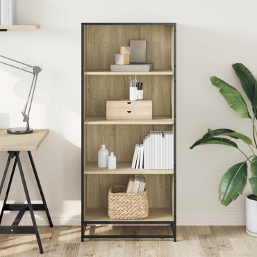 vidaXL Βιβλιοθήκη Sonoma Oak 60x35x139cm Ξύλινη κατασκευή 1 τεμ.