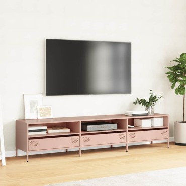 ντουλάπι τηλεόρασης vidaXL Ροζ 202x39x43,5cm Ατσάλι ψυχρής έλασης