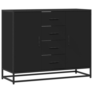 vidaXL Μπουφές Μαύρος 92x35x76cm από Επεξεργασμένο Ξύλο 1 τεμ.
