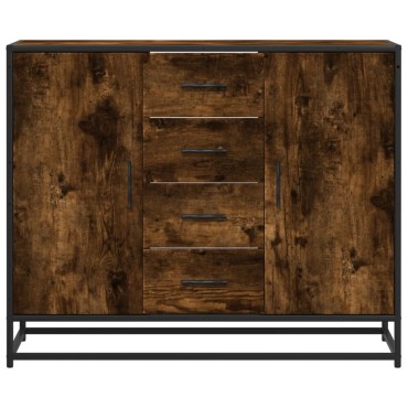 vidaXL Sideboard Καπνιστή δρυς 92x35x76cm Κατασκευασμένο ξύλο 1 τεμ.