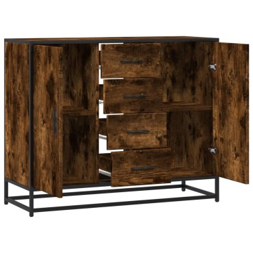 vidaXL Sideboard Καπνιστή δρυς 92x35x76cm Κατασκευασμένο ξύλο 1 τεμ.
