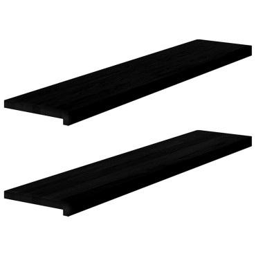 vidaXL Πέλματα Σκάλας 2 τεμάχια Σκούρο καφέ 120x30x2cm Ξύλο μασίφ δρυς