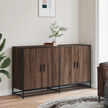 vidaXL Sideboard καφέ δρυς 134x35x76cm Κατασκευασμένο ξύλο 1 τεμ.
