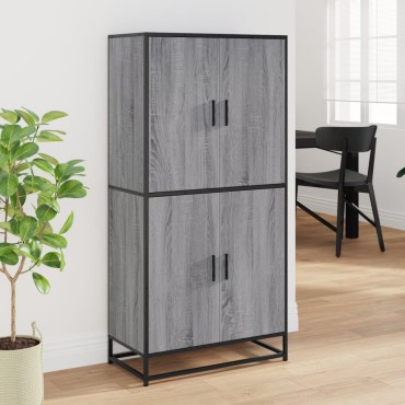vidaXL Highboard Γκρι Sonoma 68x35x139cm Ξύλινο μηχανουργικό ξύλο 1 τεμ.