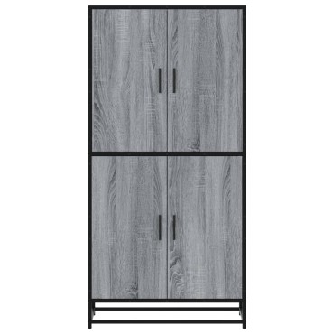 vidaXL Highboard Γκρι Sonoma 68x35x139cm Ξύλινο μηχανουργικό ξύλο 1 τεμ.
