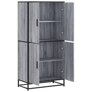 vidaXL Highboard Γκρι Sonoma 68x35x139cm Ξύλινο μηχανουργικό ξύλο 1 τεμ.