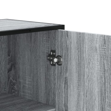 vidaXL Highboard Γκρι Sonoma 68x35x139cm Ξύλινο μηχανουργικό ξύλο 1 τεμ.