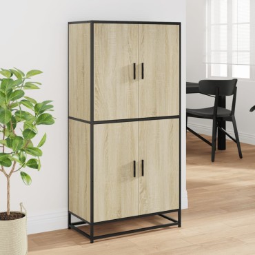 vidaXL Highboard Sonoma Oak 68x35x139cm Κατασκευασμένο ξύλο 1 τεμ.