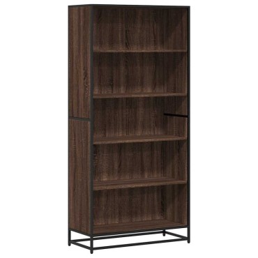 vidaXL Βιβλιοθήκη καφέ δρυς 80,5x35x170,5cm Κατασκευασμένο ξύλο 1 τεμ.