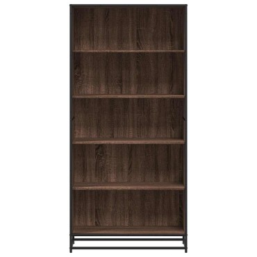 vidaXL Βιβλιοθήκη καφέ δρυς 80,5x35x170,5cm Κατασκευασμένο ξύλο 1 τεμ.