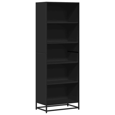 Βιβλιοθήκη vidaXL Μαύρο 60x35x170,5cm Ξύλινη κατασκευή 1 τεμ.