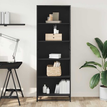 Βιβλιοθήκη vidaXL Μαύρο 60x35x170,5cm Ξύλινη κατασκευή 1 τεμ.