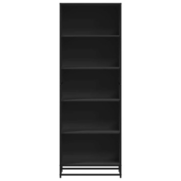 Βιβλιοθήκη vidaXL Μαύρο 60x35x170,5cm Ξύλινη κατασκευή 1 τεμ.