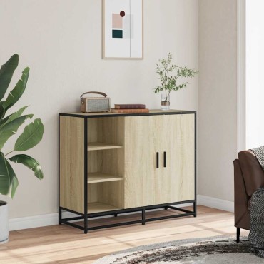 vidaXL Sideboard Sonoma Oak 92x35x76cm Κατασκευασμένο ξύλο 1 τεμ.