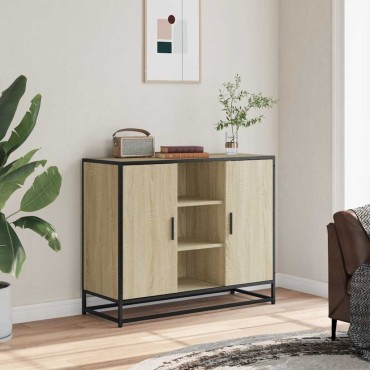 vidaXL Sideboard Sonoma Oak 92x35x76cm Κατασκευασμένο ξύλο 1 τεμ.
