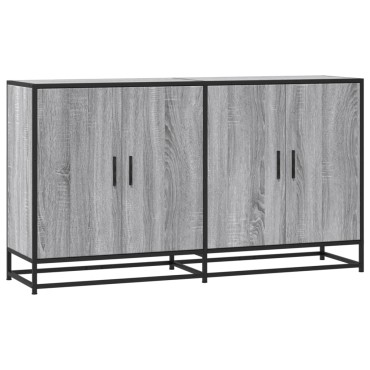 vidaXL Sideboard Grey Sonoma 134x35x76cm Ξύλινο μηχανουργικό ξύλο 1 τεμ.